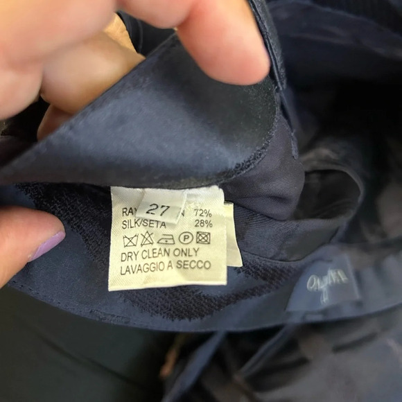 ! Valentino Jeans Silk navy blue pants size 27 - Picture 8 of 10